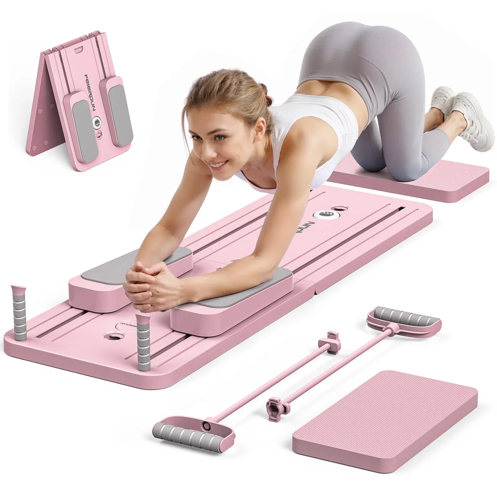Pilate Yoga Workout - 折りたたみ式ピラティスボード 多機能腹部コアトレーナー 腹筋トレーニングマシン ホームジム用 ウエスト・脚痩身 ヨガ・ピラティス兼用器具