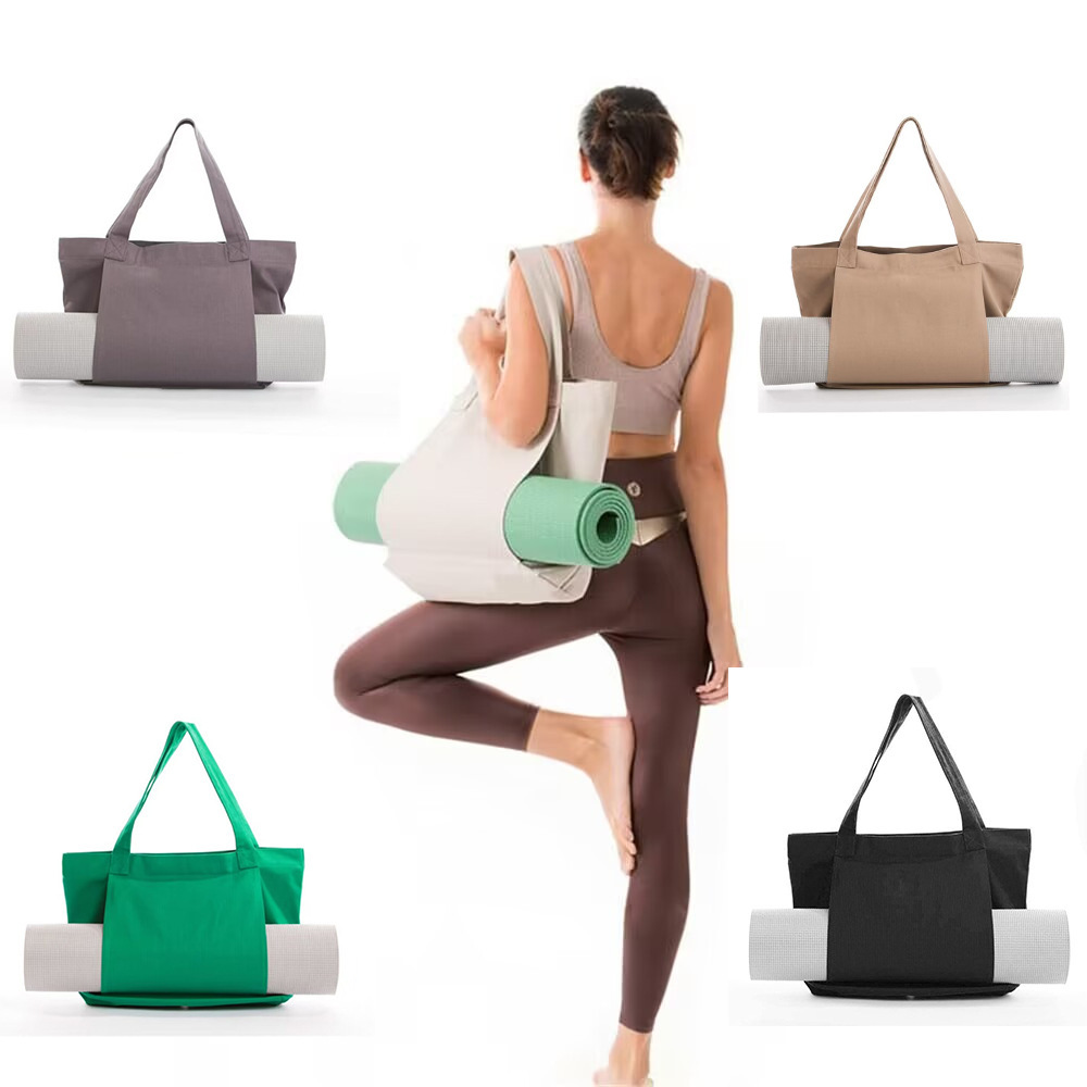 キャンバス製ヨガマットトートバッグ、大容量ショルダーハンドバ - Pilate Yoga Workout のレビューと価格