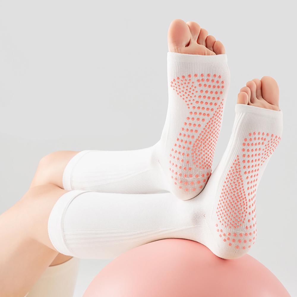 プロ仕様のオープントゥヨガソックス。滑り止め加工を施した、女 - Medias Para Pilates Y Yoga のレビューと価格